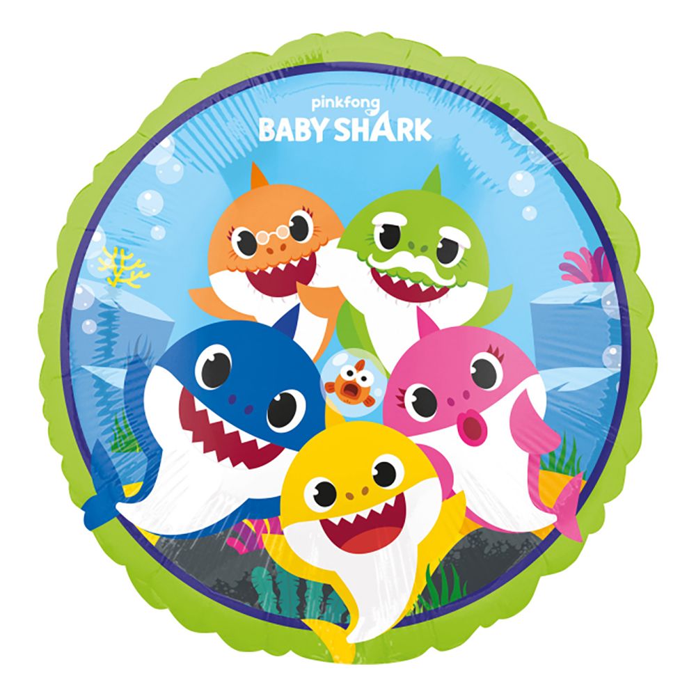 Folieballong Baby Shark Grön