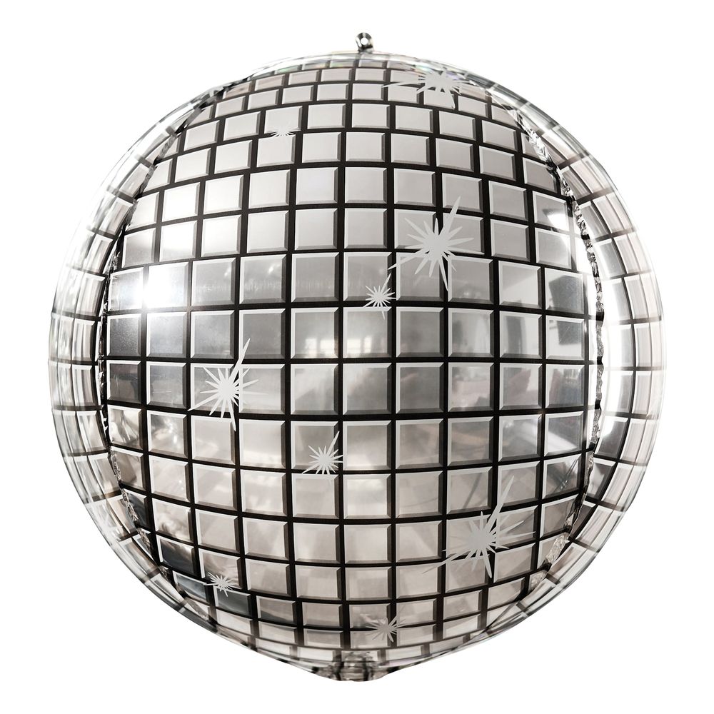 Folieballon Discokugle Sølv