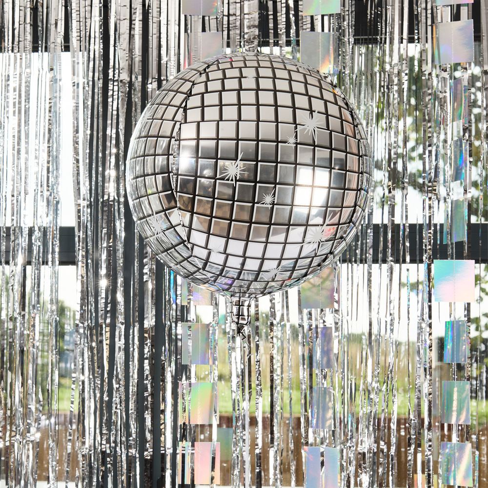 Folieballon Discokugle Sølv
