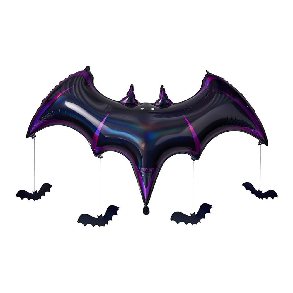 Folieballong Flaggermus Svart Metallic