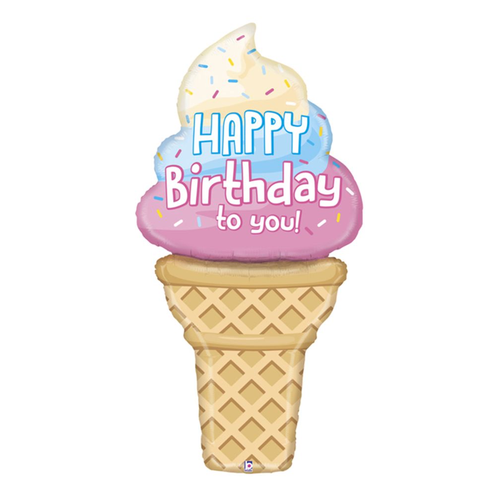 Folieballong Iskrem Happy Birthday To You