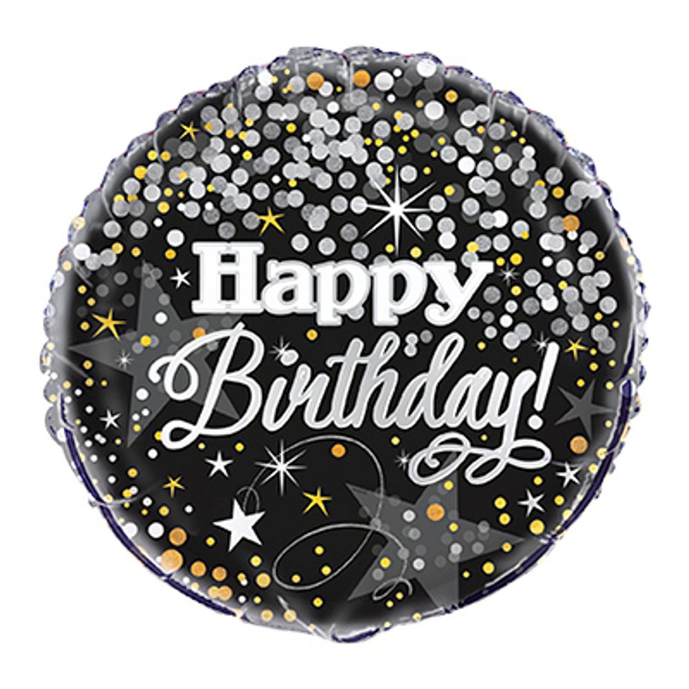 Folieballong Glitter Happy Birthday