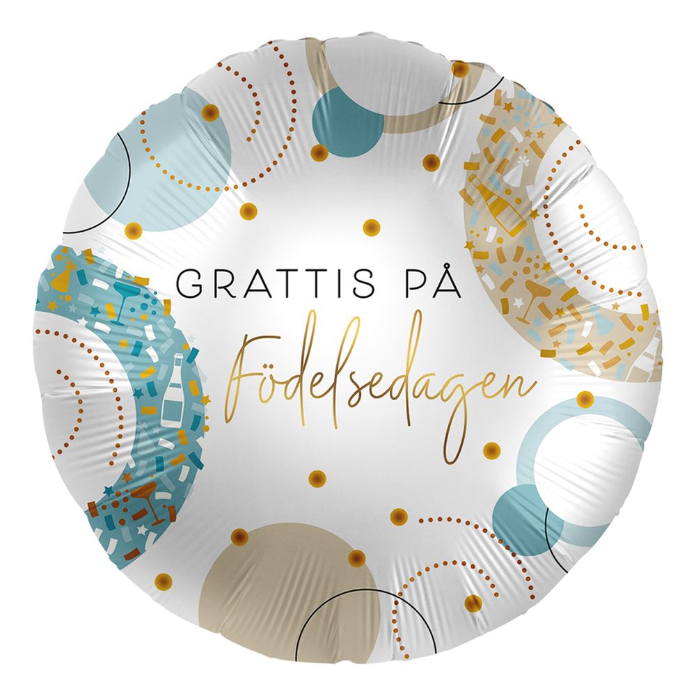 Folieballong Grattis på Födelsedagen