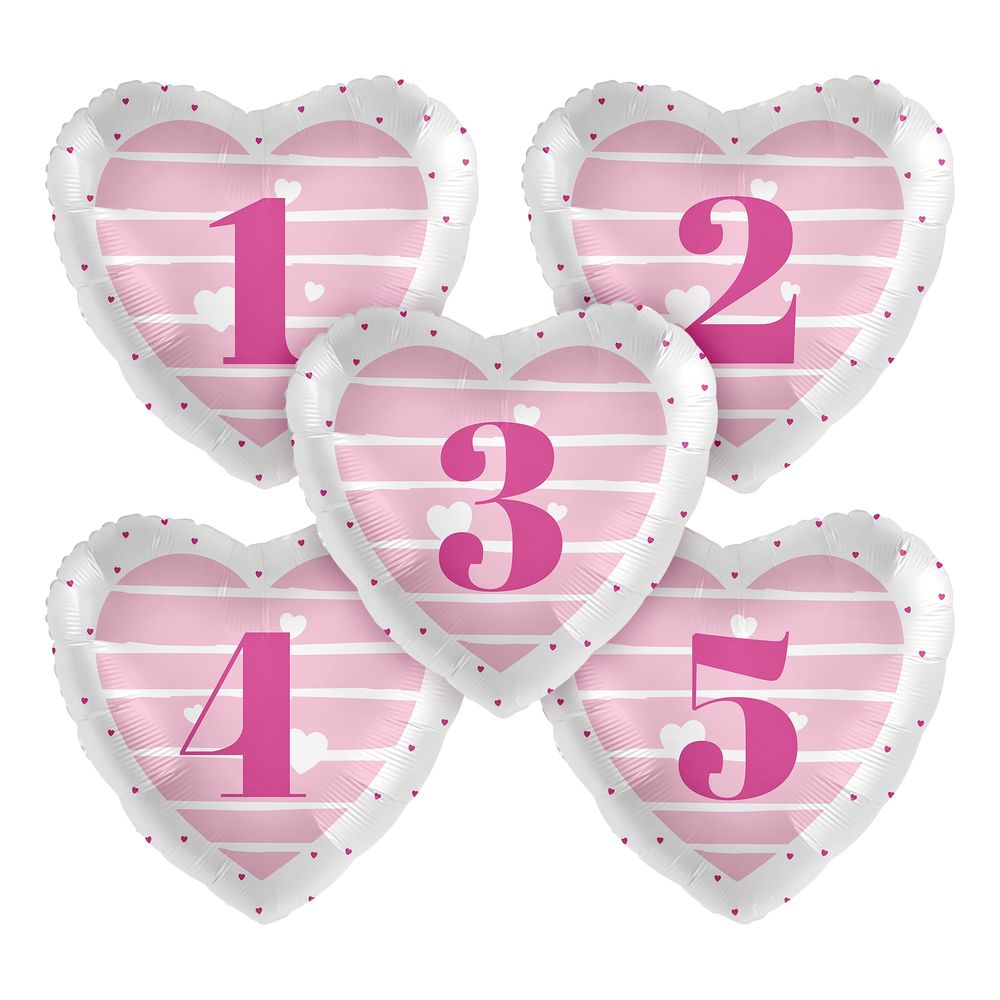 Folieballong Grattis Rosa