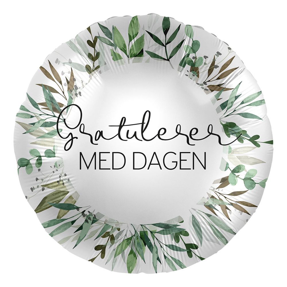 Folieballong Gratulerer med Dagen Blad