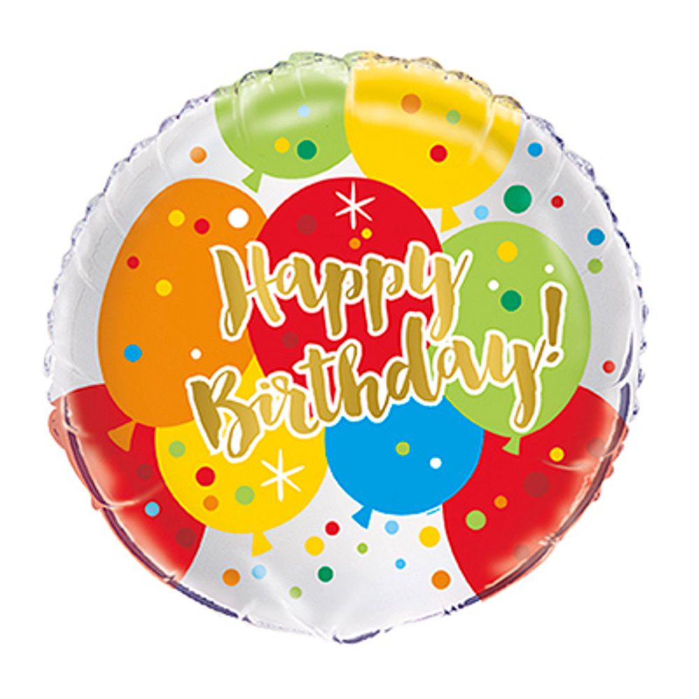 Folioilmapallo Kulta Happy Birthday