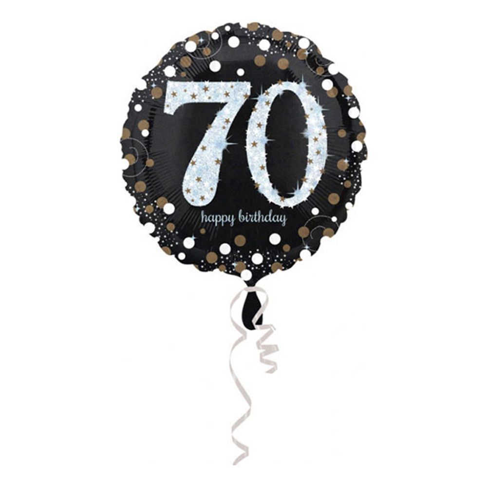 Folieballong Happy Birthday 70 Glitter