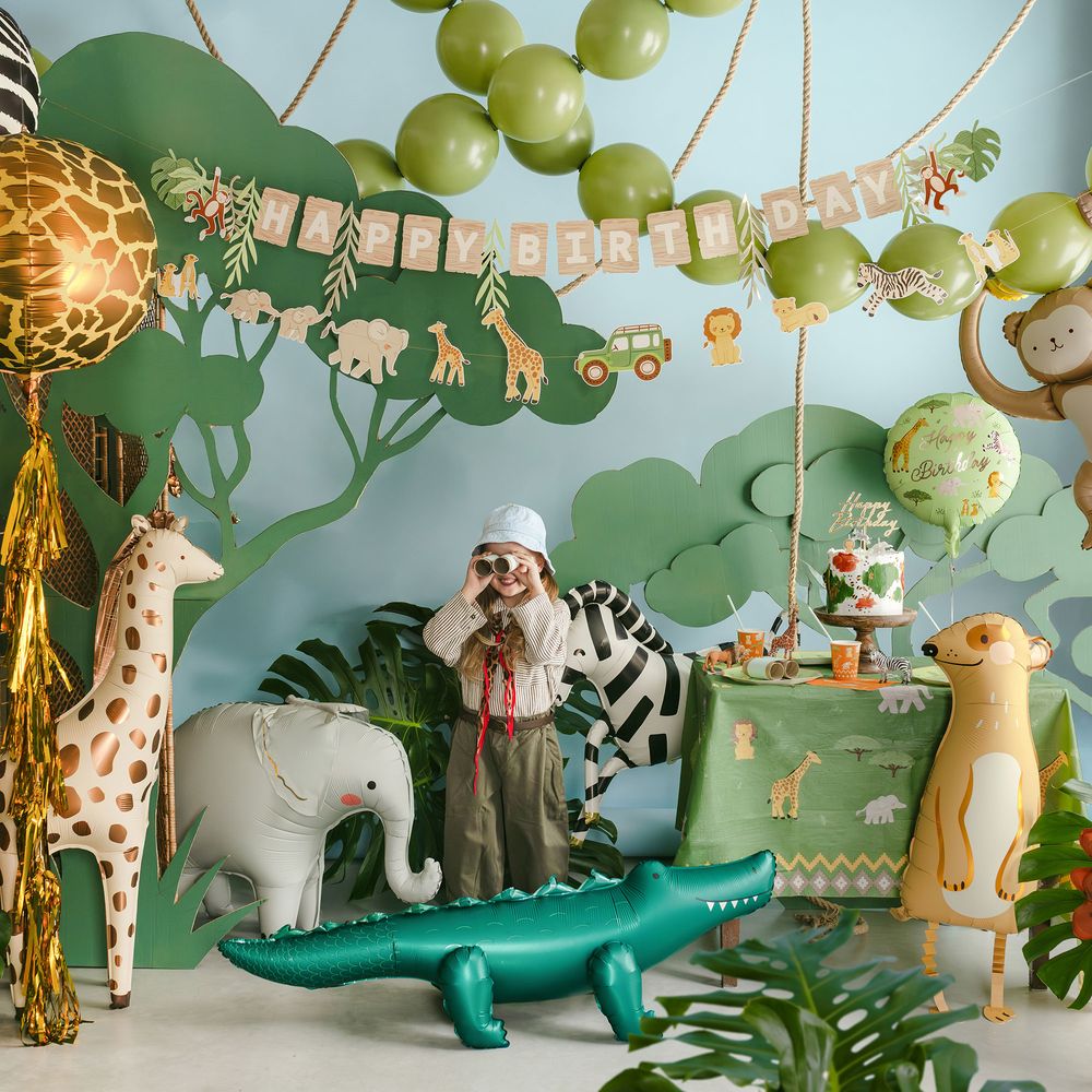 Folieballong Happy Birthday Safari Party