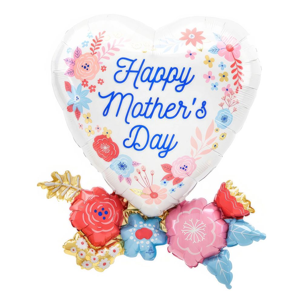 Folioilmapallo Happy Mothers Day Sydän Kukat