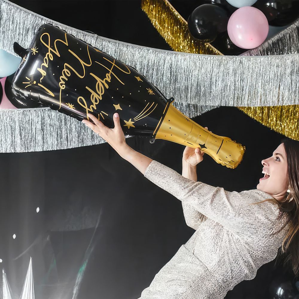 Folieballon Happy New Year Champagneflaske