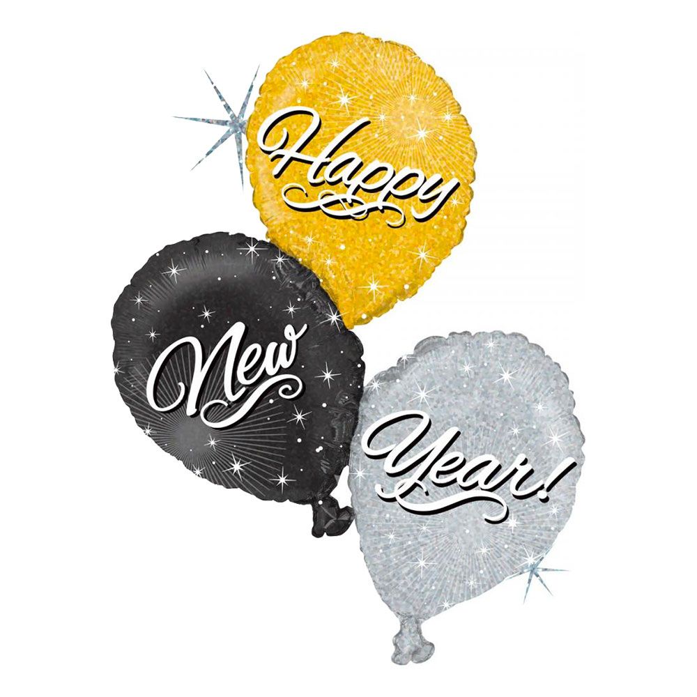 Folioilmapallo Happy New Year Trio