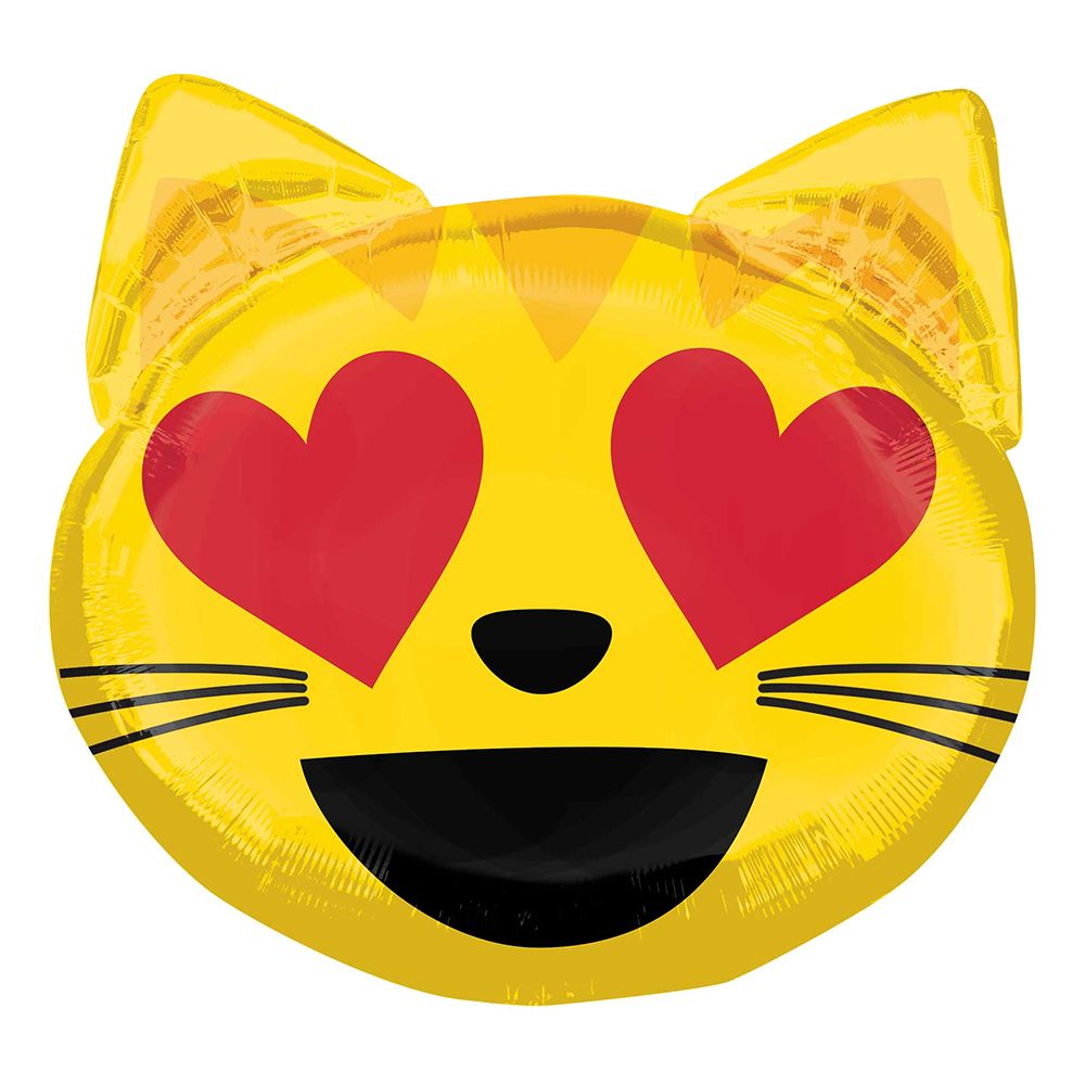 Folieballong Heart Eyes Emoji Cat