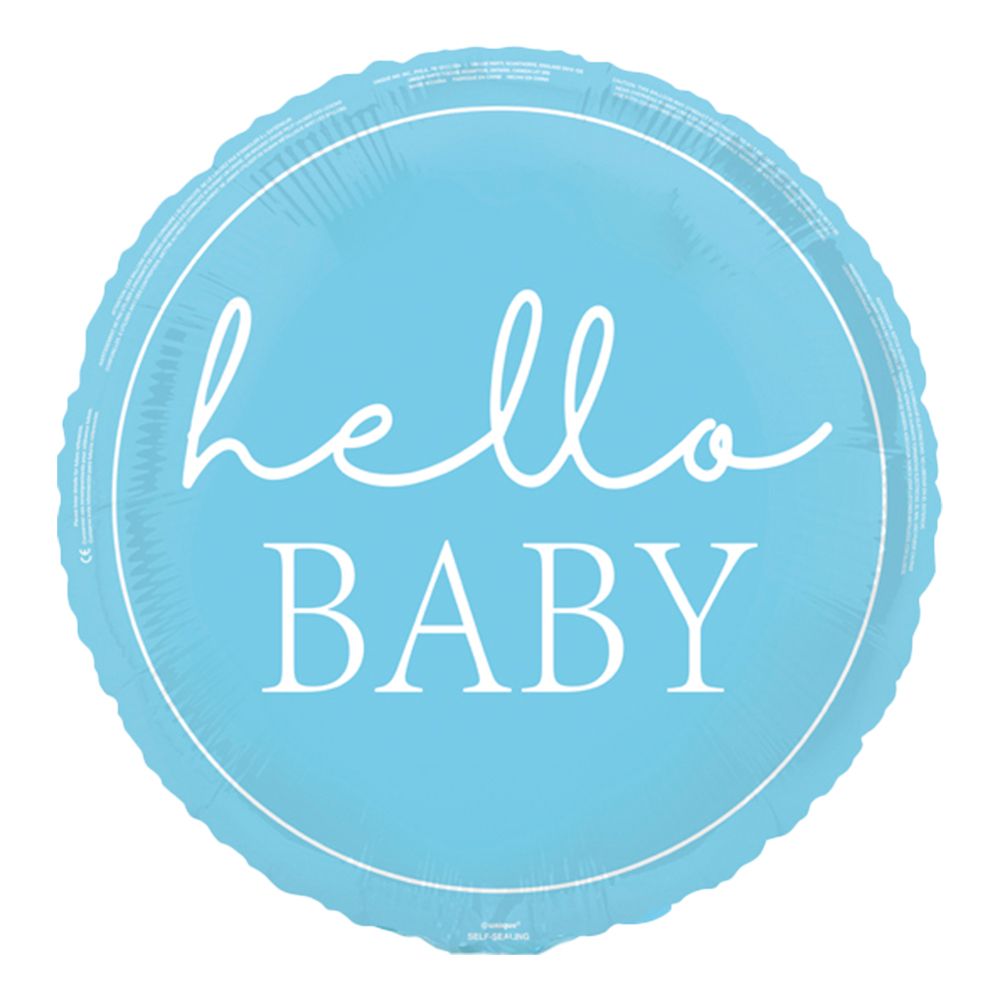 Folieballon Hello Baby Blå