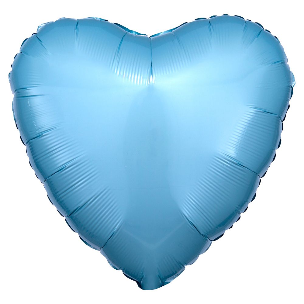 Folieballon Hjerte Blå Pastel Metallic