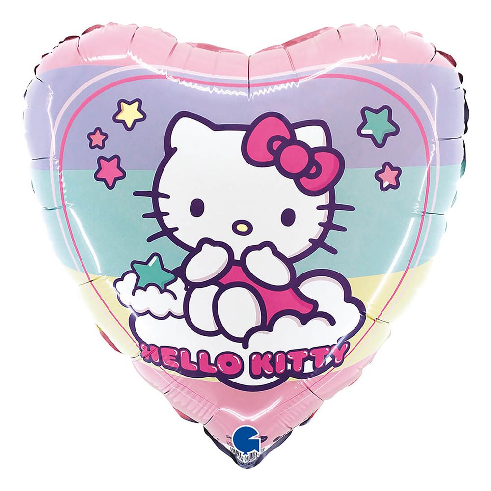 Folieballong Hjerte Hello Kitty Rainbow