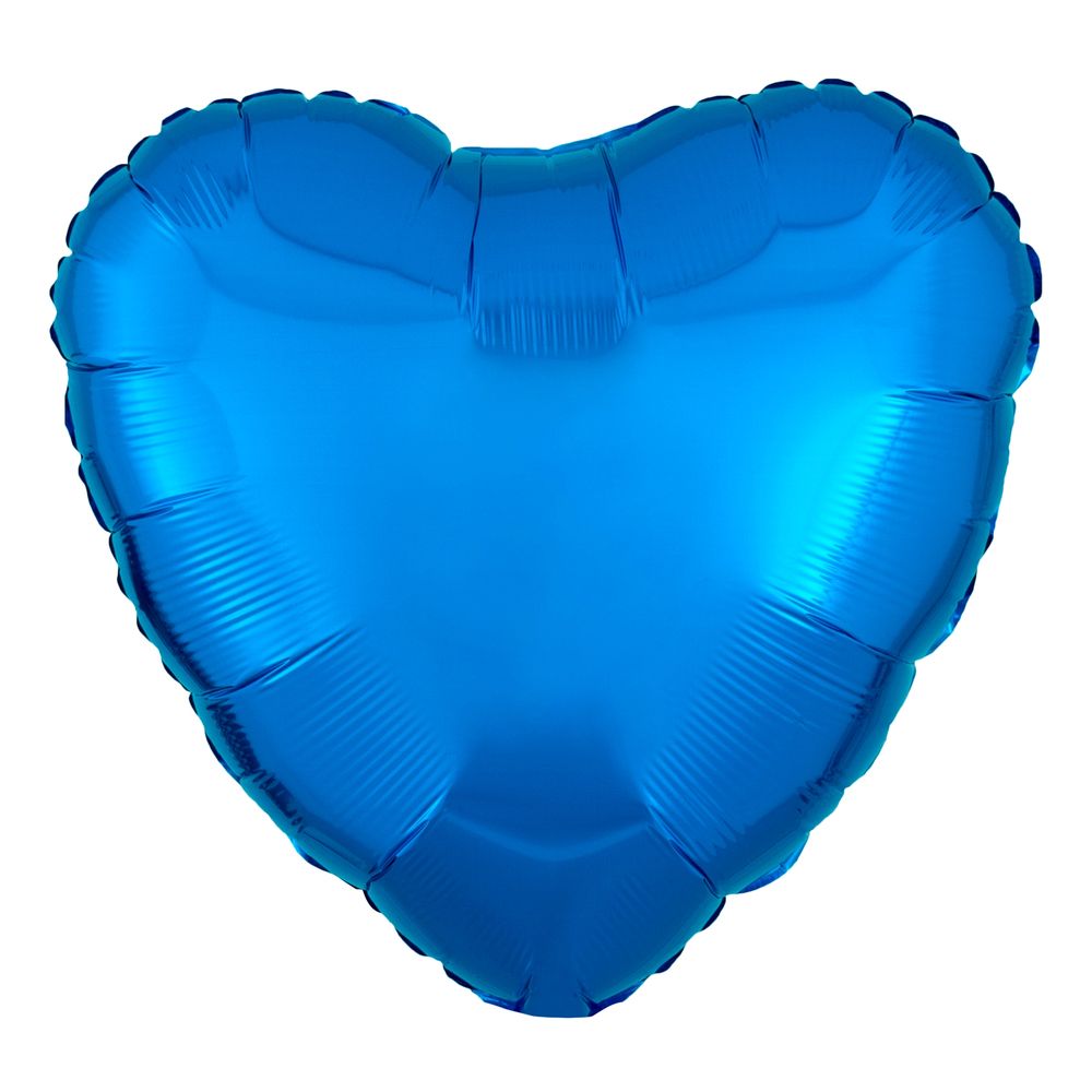 Folieballon Hjerte Metallic Blå
