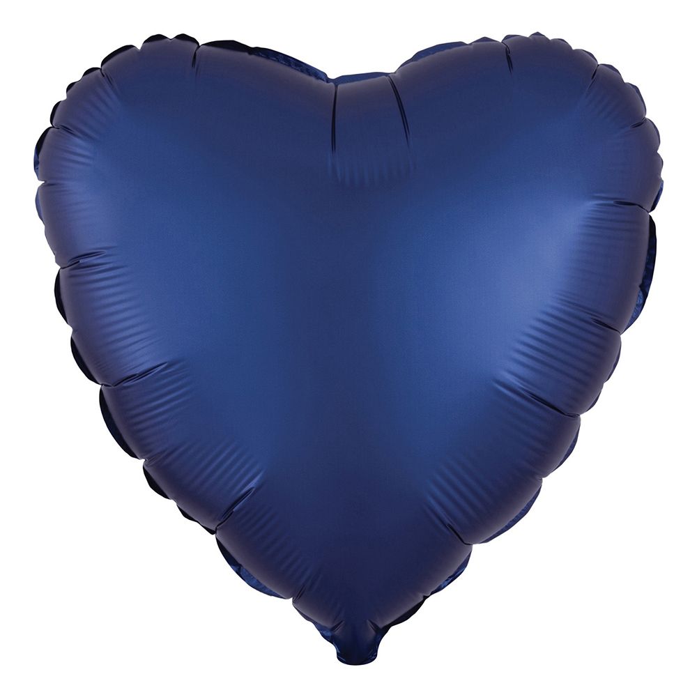 Folioilmapallo Sydän Tummansininen Satin Luxe