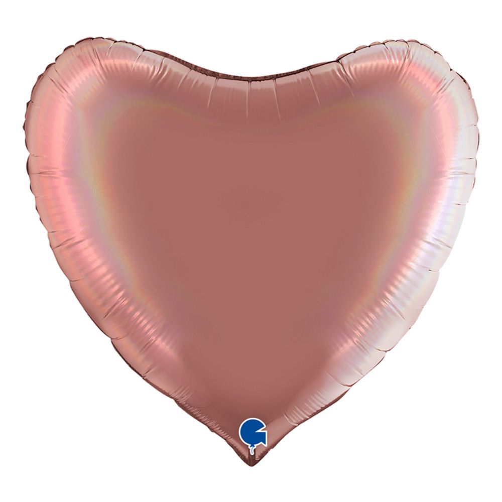 Folieballon Hjerte Regnbueskiftende Roséguld