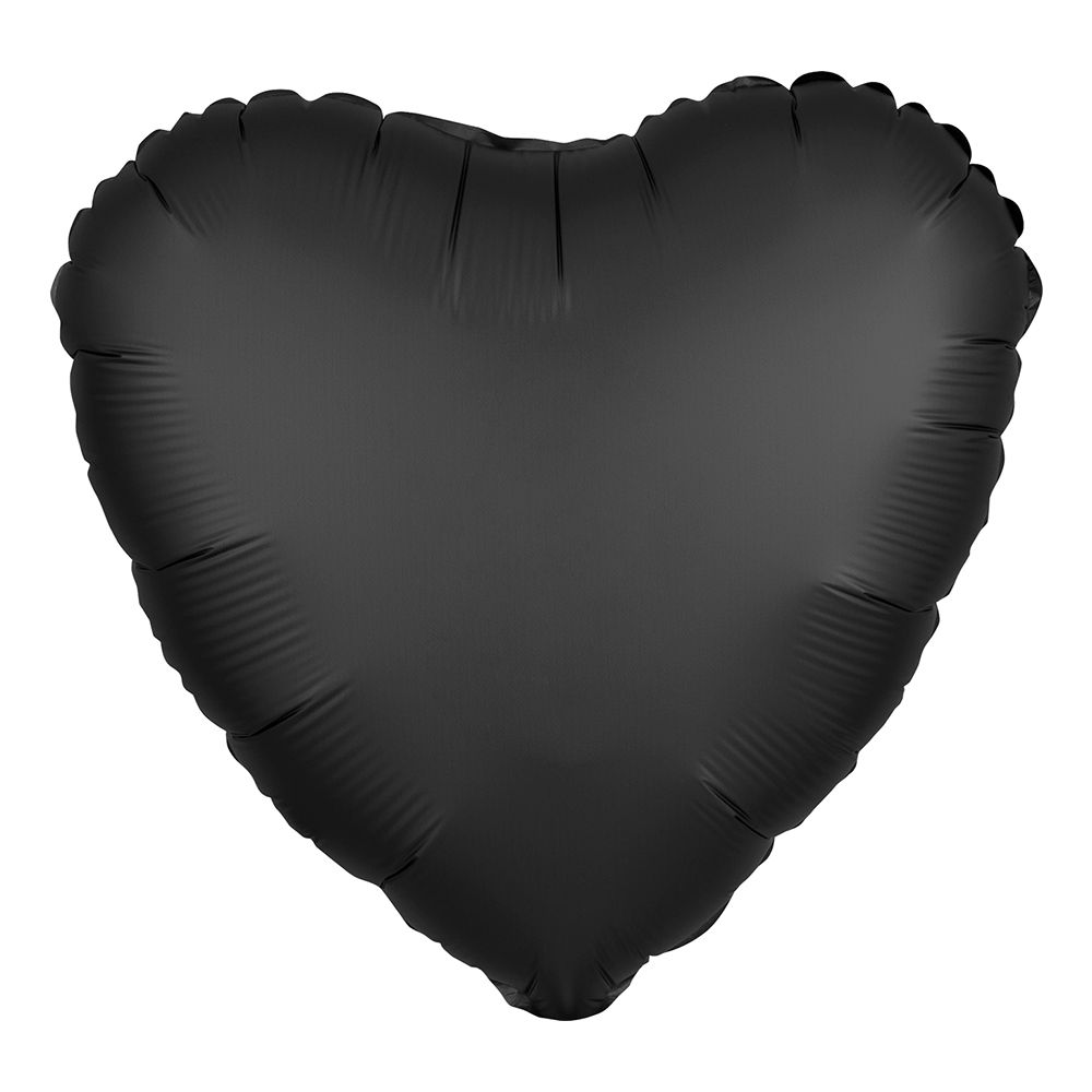Folieballong Hjerte Sateng Svart