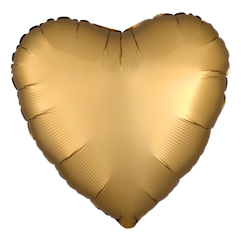 Folieballon Hjerte Silke Guld