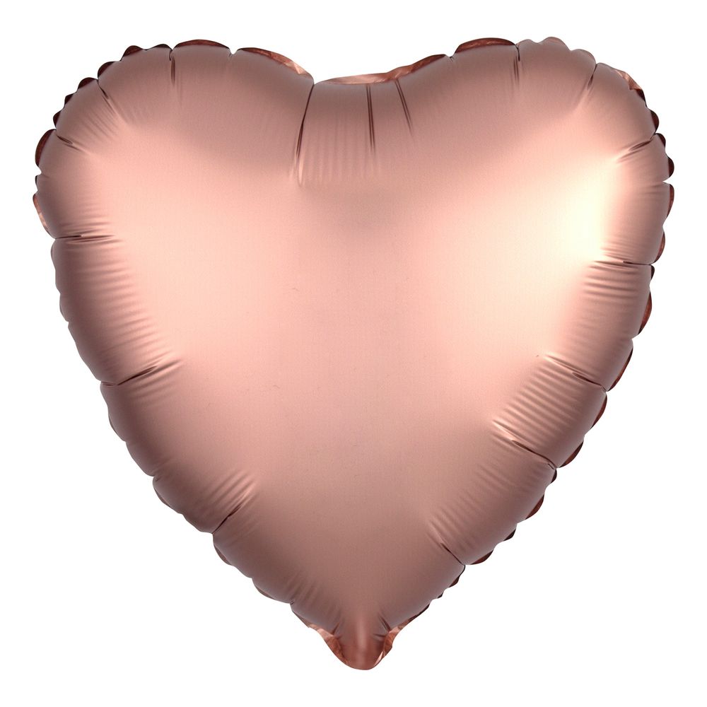 Folieballon Hjerte Silke Roséguld