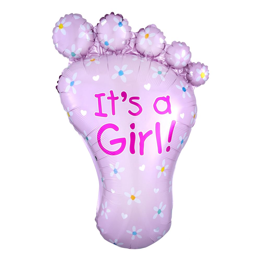 Folieballong It's a Girl Babyfot