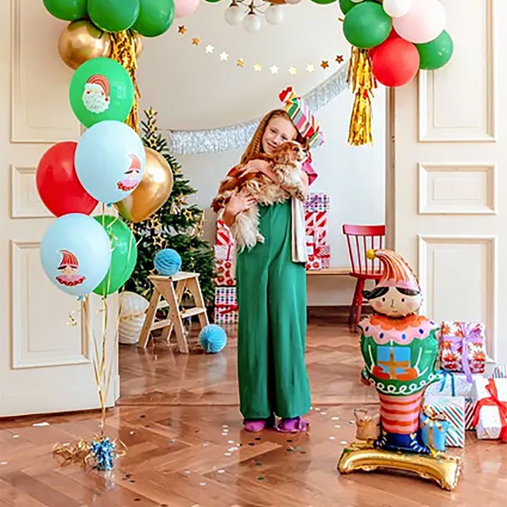Folieballon Julenisse med Pakker