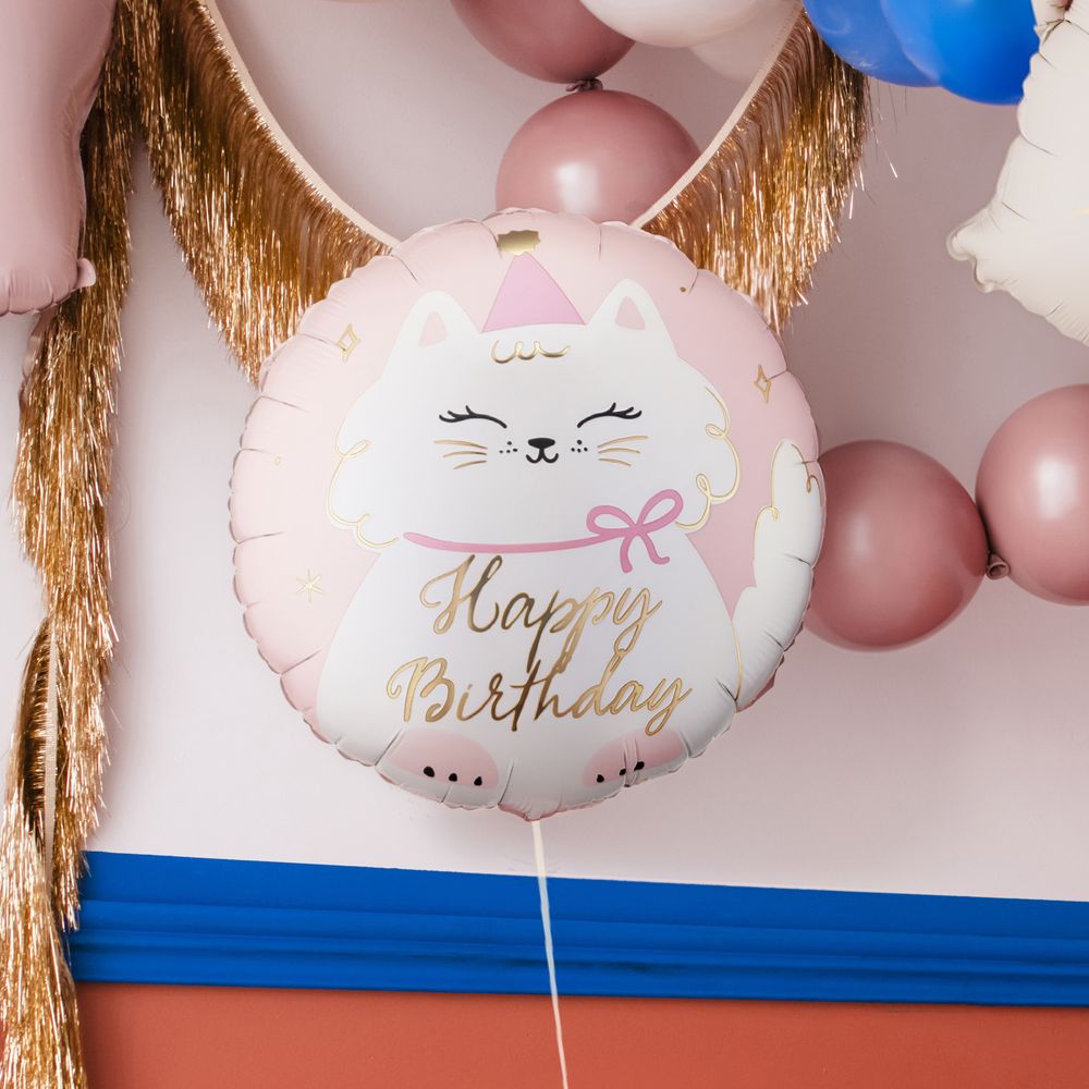 Folieballong Katt Happy Birthday
