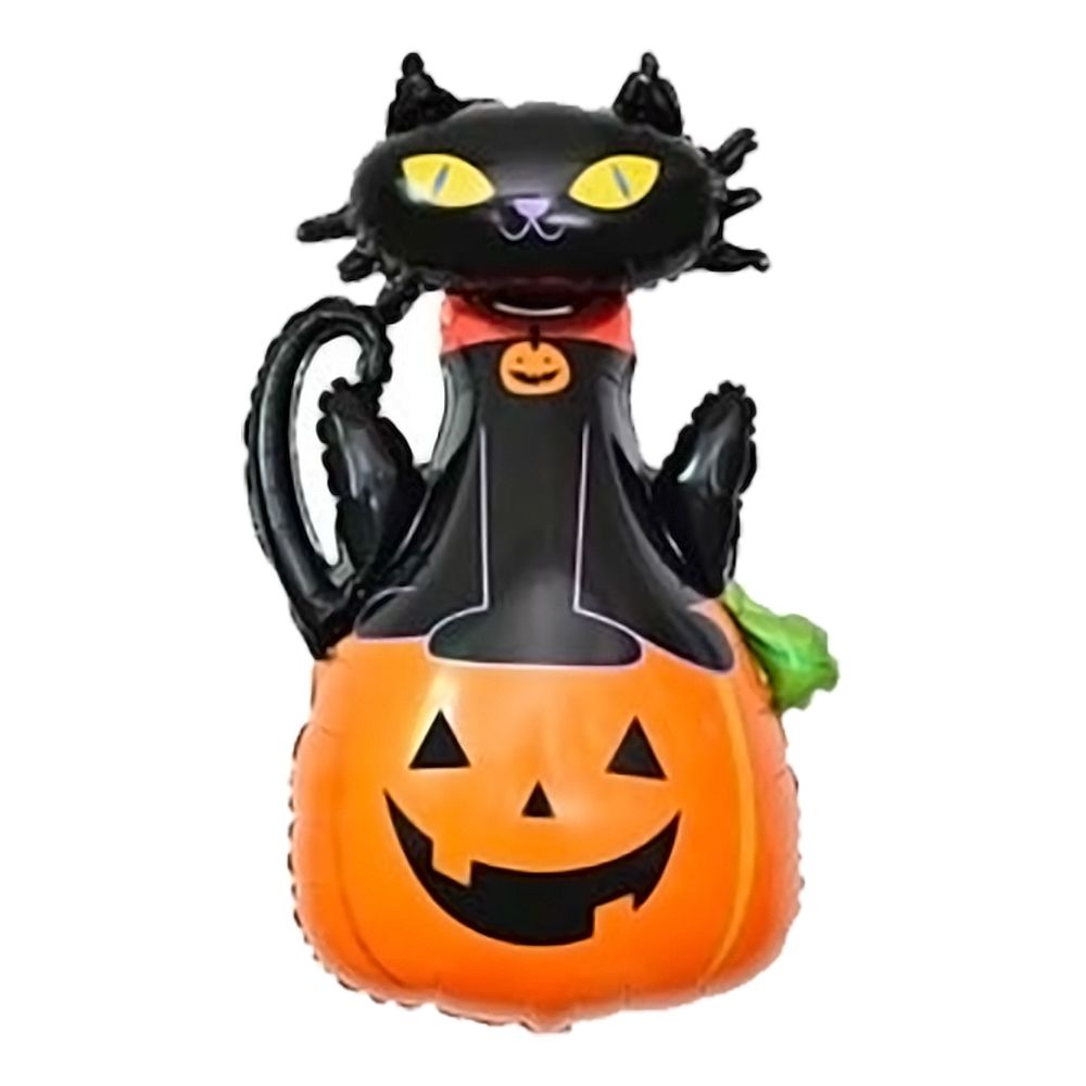 Folieballong Katt på Halloweengresskar