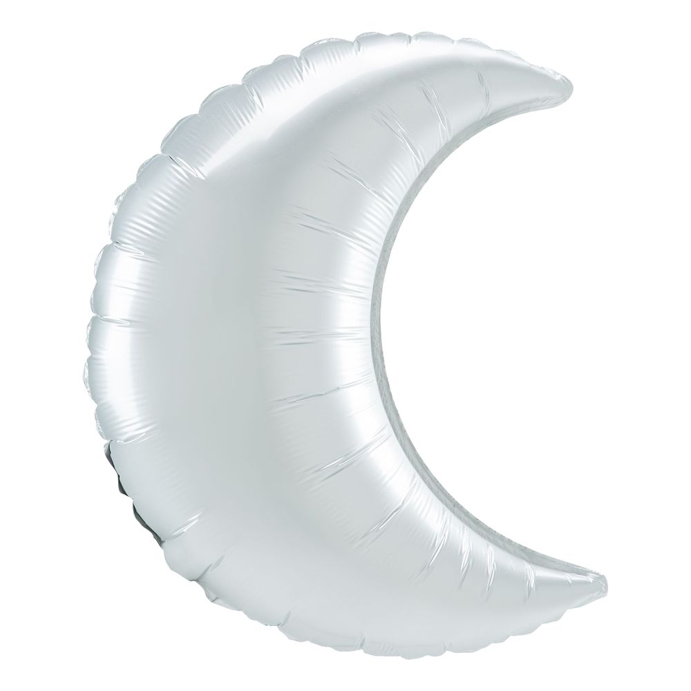 Folieballong Måne Satin Vit Pastell Shape