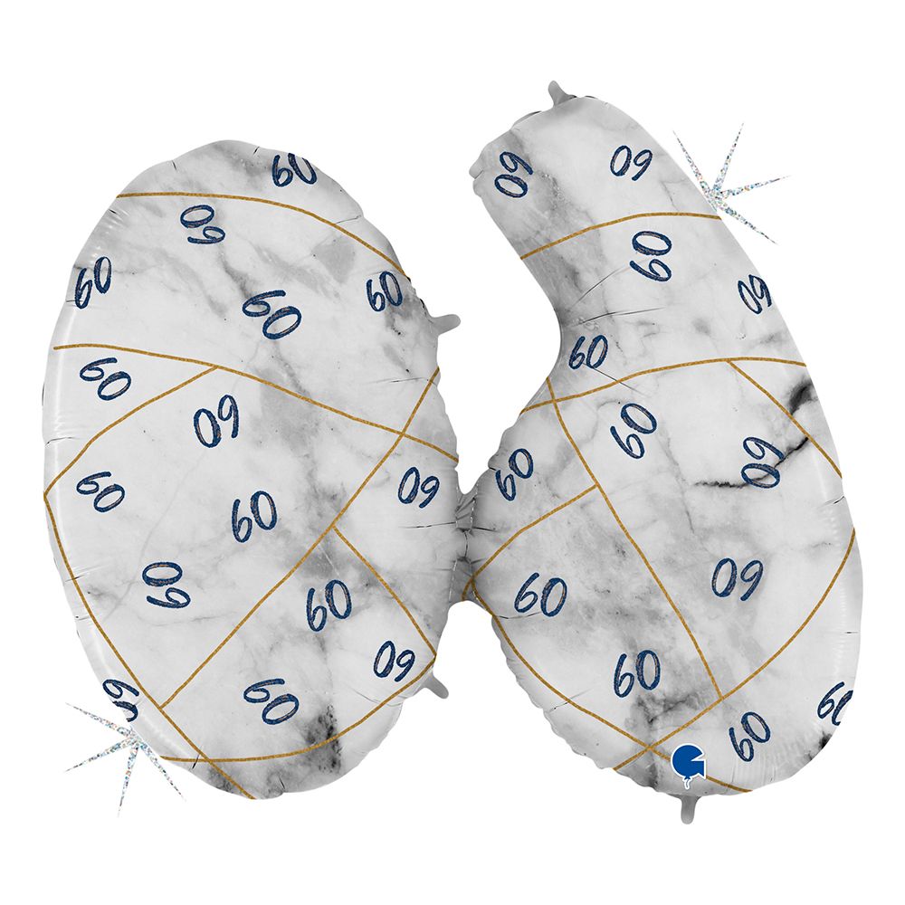 Folieballong Marble Mate 60 Blå Shape