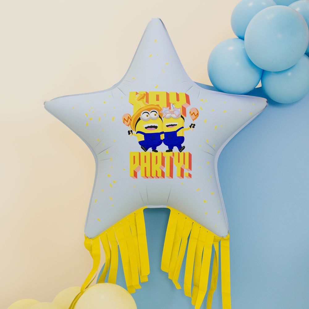 Folieballon Minions Stjerne med Tassles