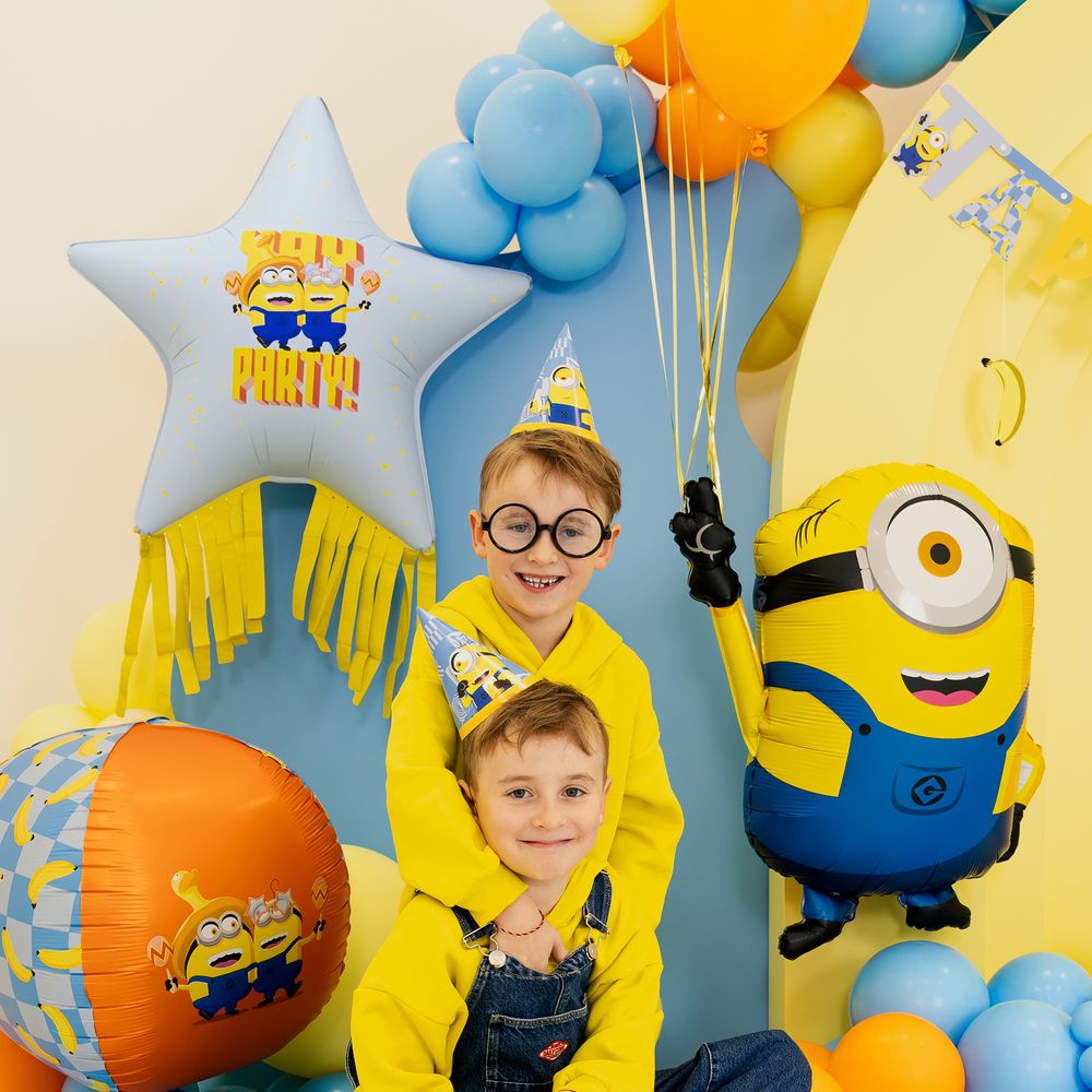 Folieballon Minions Stjerne med Tassles