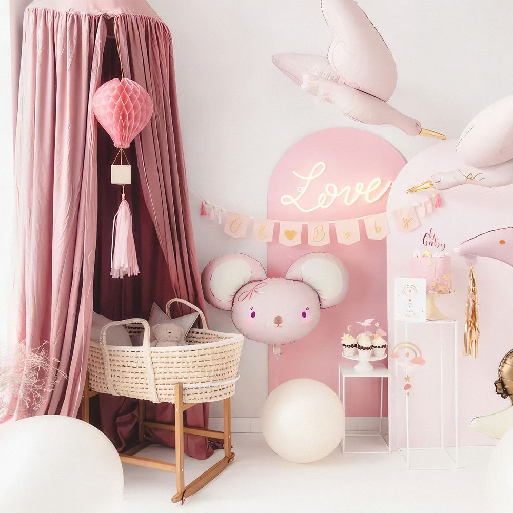 Folieballong Mus Rosa