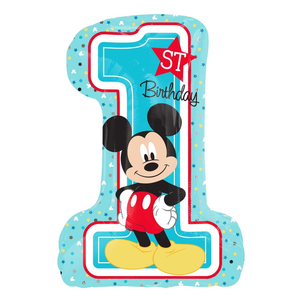 Folieballong Mikke Mus 1st Birthday Shape