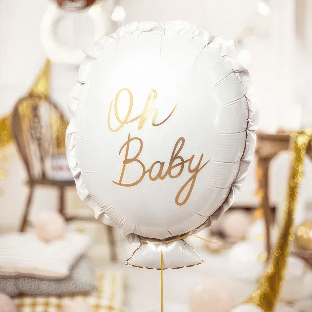 Folieballong Oh Baby Hvit