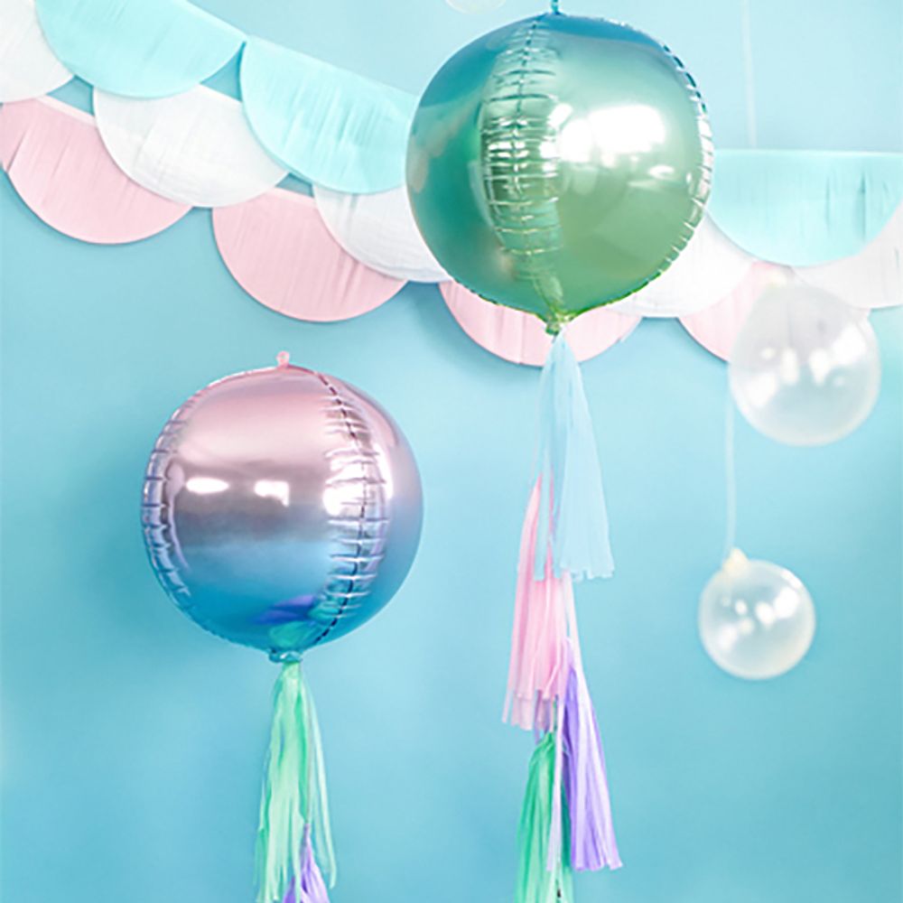 Folieballong Boll Ombre Blå/Grön