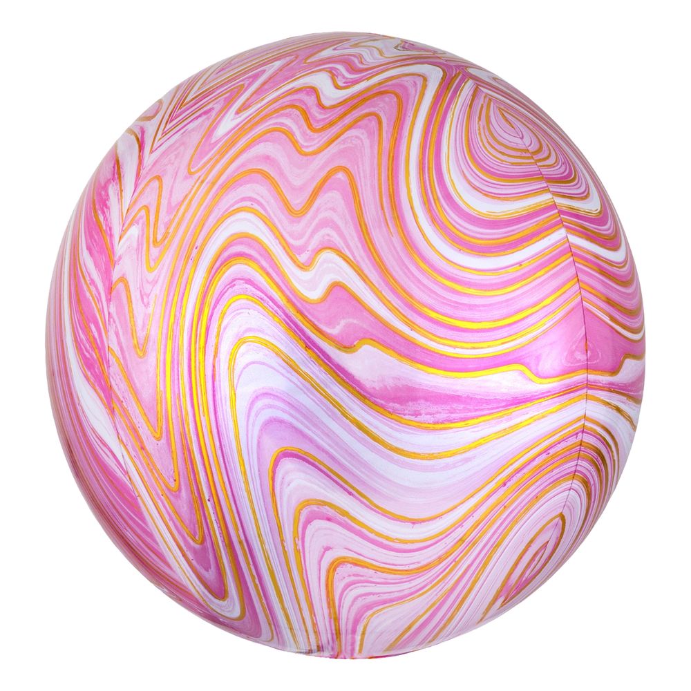 Folieballon Orbz Marmor Lyserød