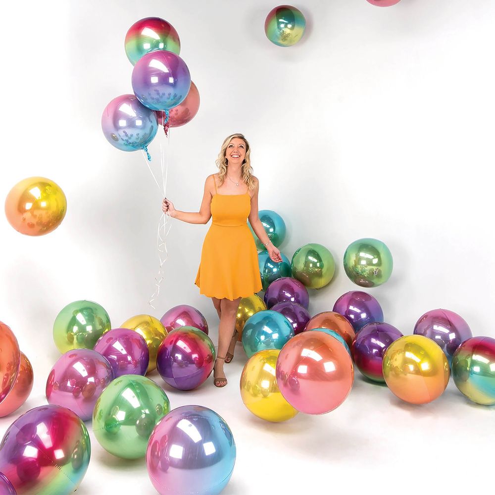Folieballong Orbz Ombré Gul & Grön