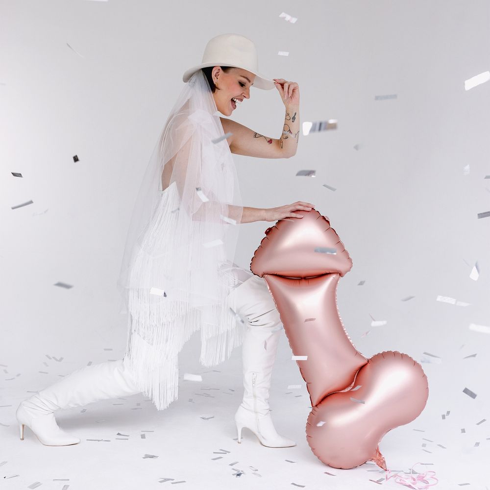 Folieballong Penis Roséguld