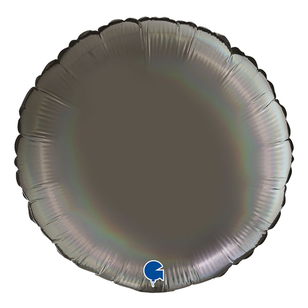 Folieballon Grå Rainbow Holographic