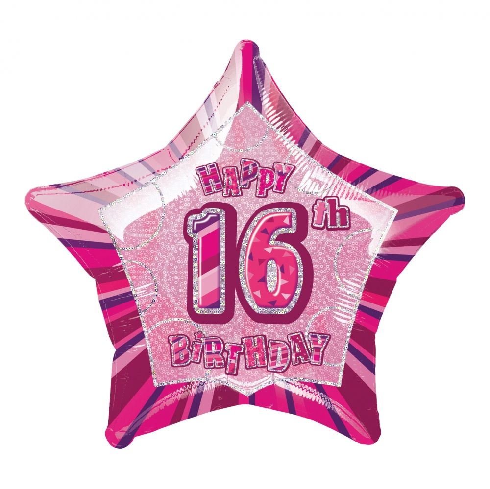 Folieballong Rosa Stjerne 16