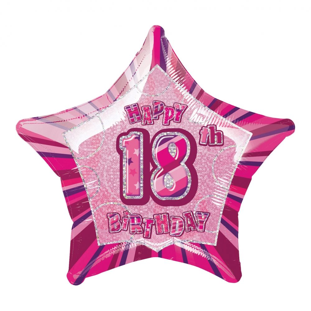 Folieballong Rosa Stjerne 18
