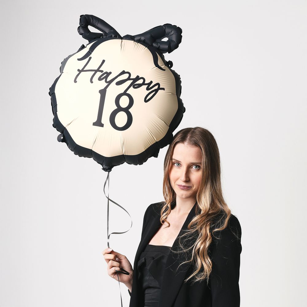 Folieballong Sløyfe Happy 18