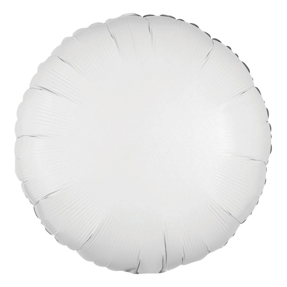 Folieballon Rund Metallic Hvid