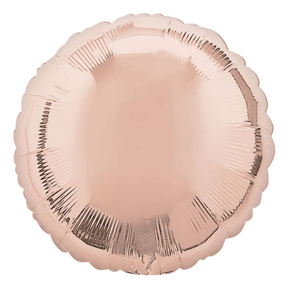 Folieballong Rund Roségull