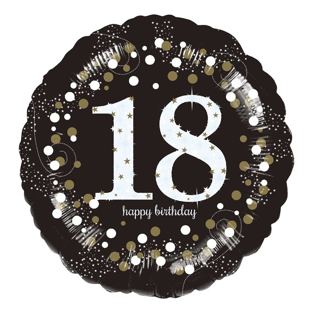Folieballon Rund Sparkling Birthday 18