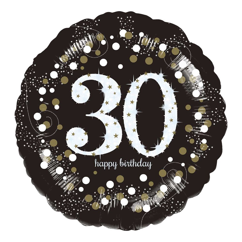 Folieballon Rund Sparkling Birthday 30