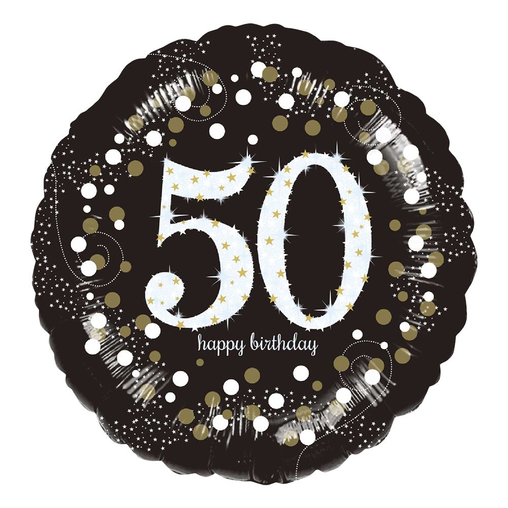 Folieballon Rund Sparkling Birthday 50