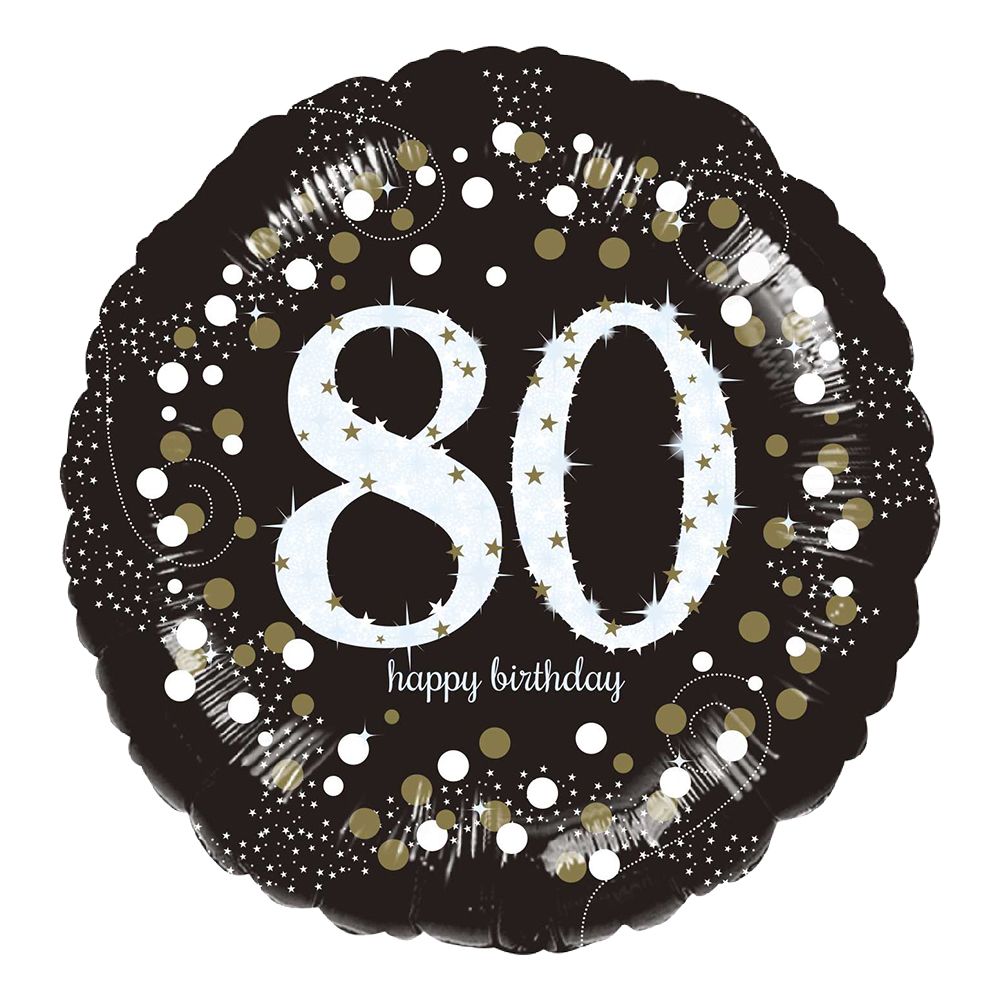 Folieballon Rund Sparkling Birthday 80